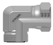 32.30.36. Adaptador a 90° M. Asiento Plano - Hembra G. A. Plano