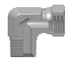 32.10.26. Adaptador a 90° Macho NPT - Hembra Giratoria JIC