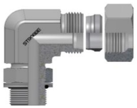 32.72.51. Adaptador a 90° Tubo DKS - Macho BSPO